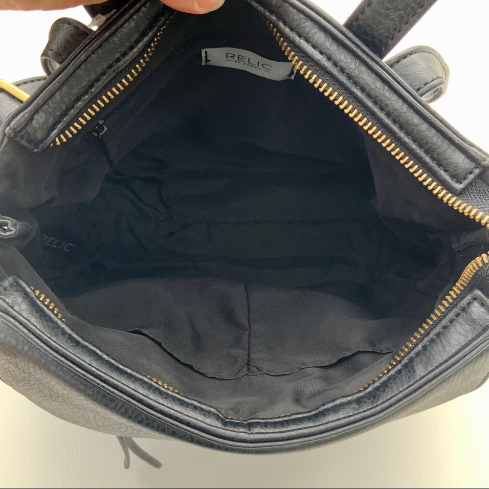 NWT RELIC by FOSSIL leather Brianna black backpack - Picture 7 of 14